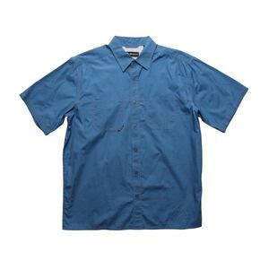 Dri Duck Mens XL Blue Fishing Shirt Vented Back Short Sleeve Workwear